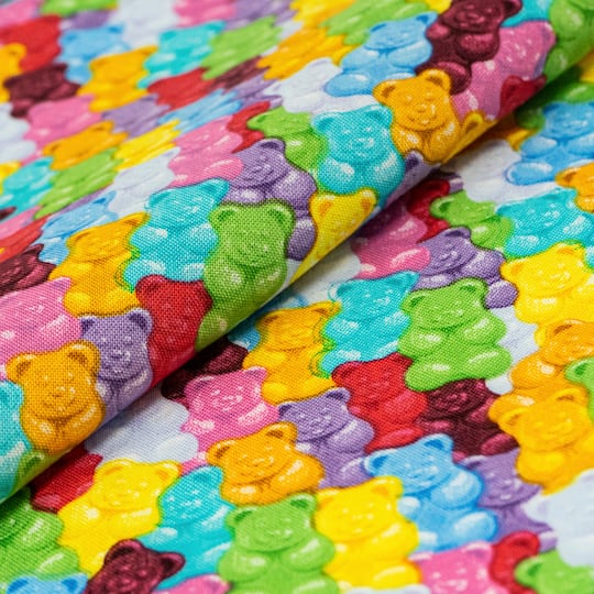 SINGER Rainbow Gummy Bears Cotton Fabric